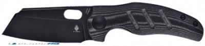 Kizer Mini Sheepdog C01C Liner Lock Black Linen Micarta (2.6" Black SW) V3488C5